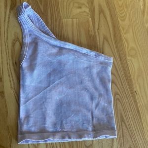 Purple one shoulder tank top